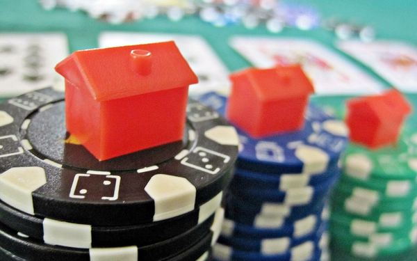 Monopoly houses and poker chips